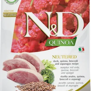 Farmina ND Cat Quinoa Neutered Pato 1.5kg - Alimento Seco Saludable para Gatos Esterilizados