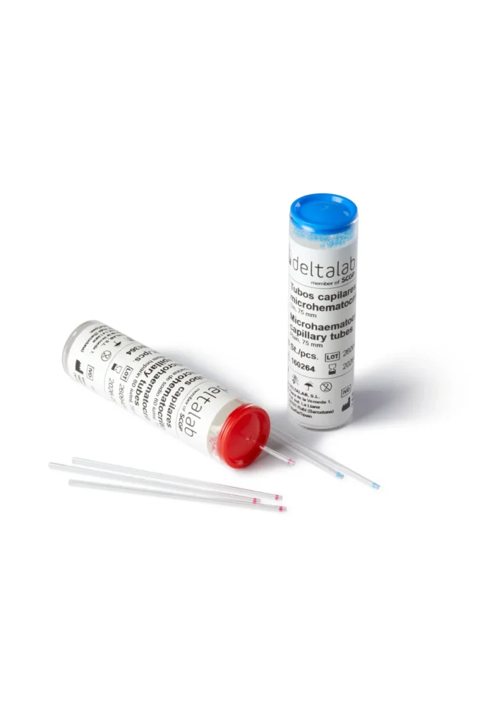 Tubos microhematocrito sin heparina de 40 mm · 200 unidades