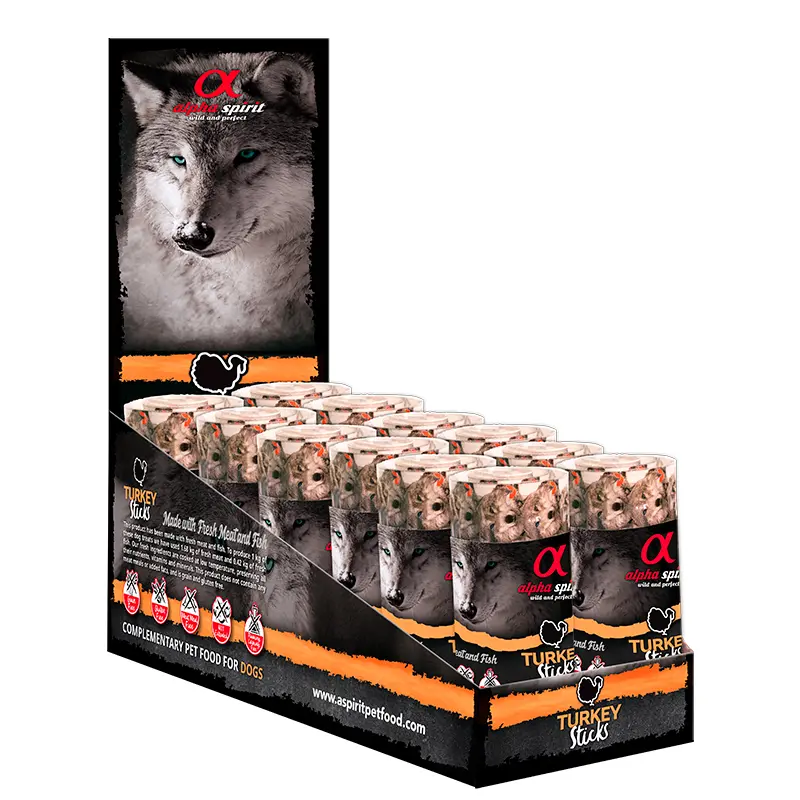 Alpha Spirit Canine Ristra Pavo Caja 12 × 160 g