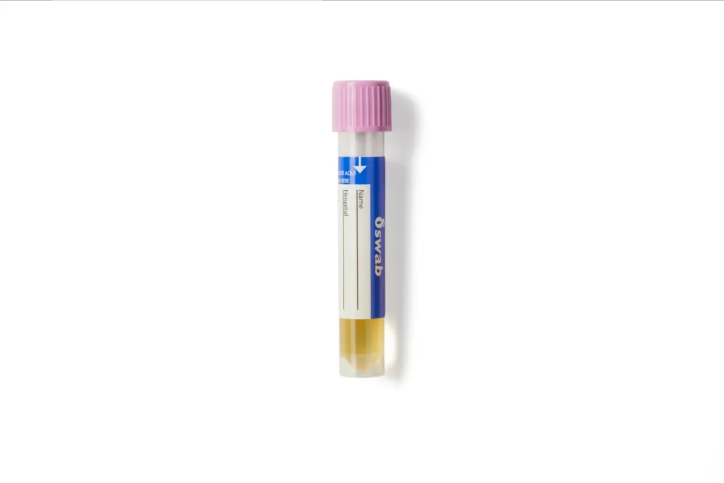 Torunda de plástico con medio de transporte para virus 3 ml, 100 mm · toma de muestras