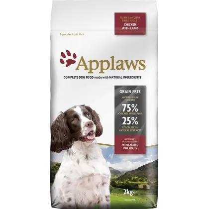Applaws Pienso Seco para Perros Adultos de Razas Pequeñas y Medianas Pollo Cordero 2 kg