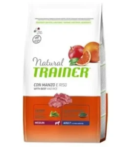 Natural Trainer para Perros Adultos Medianos de Buey 12 kg