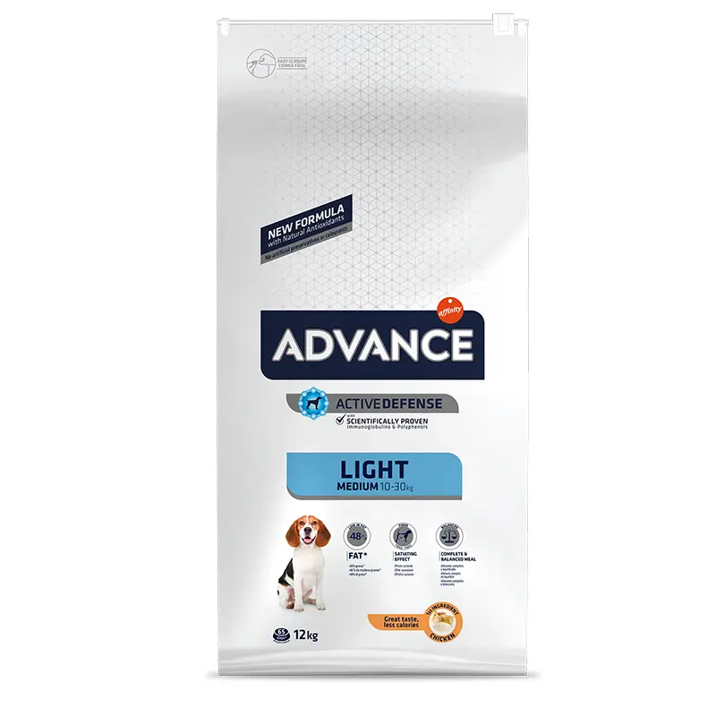 Advance Canine Pollo 12 kg – Pienso light para perros adultos medianos