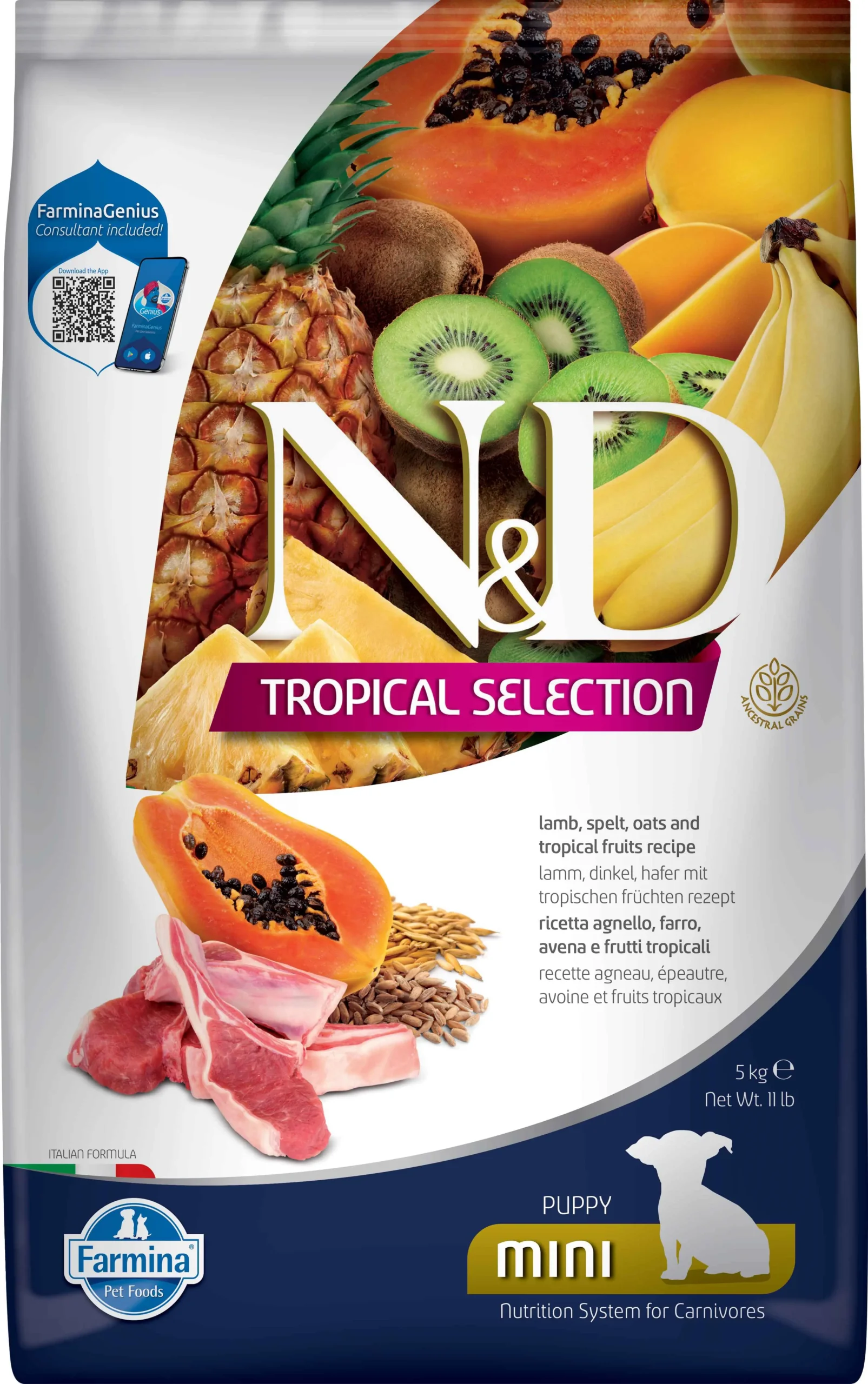 Farmina ND Alimento para Cachorros Mini Tropical Cordero 5 kg