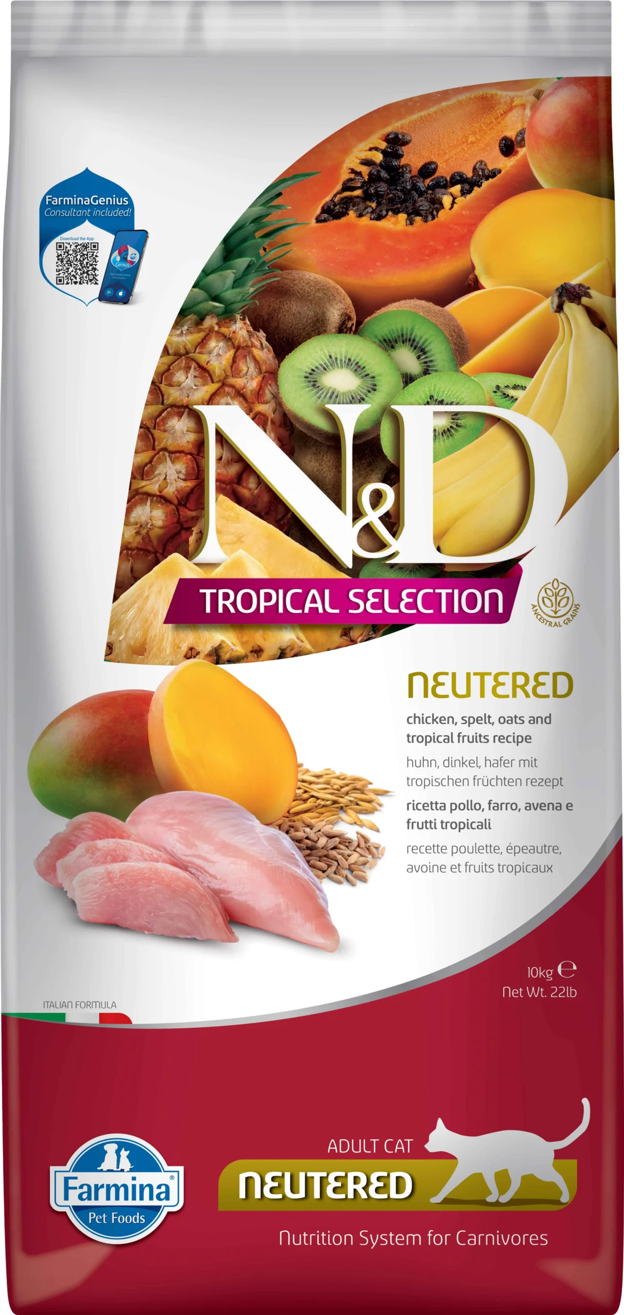 Farmina ND Tropical para Gatos Esterilizados Sabor Pollo 10 kg
