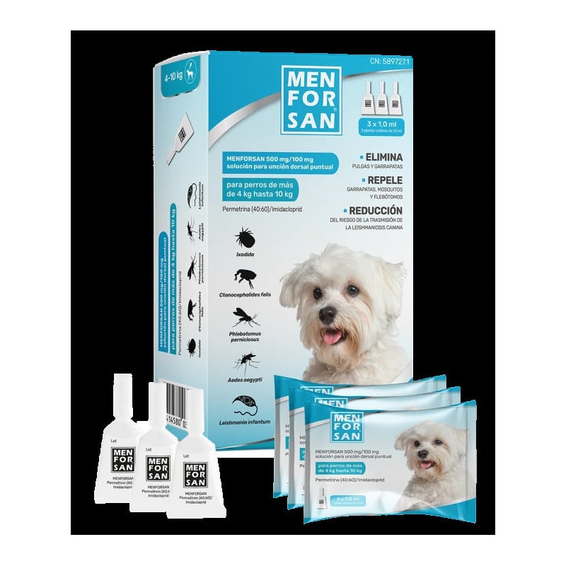 MFS Dog pipeta antiparasitaria 3 x 2,5 ml · para perros de 10 a 25 kg