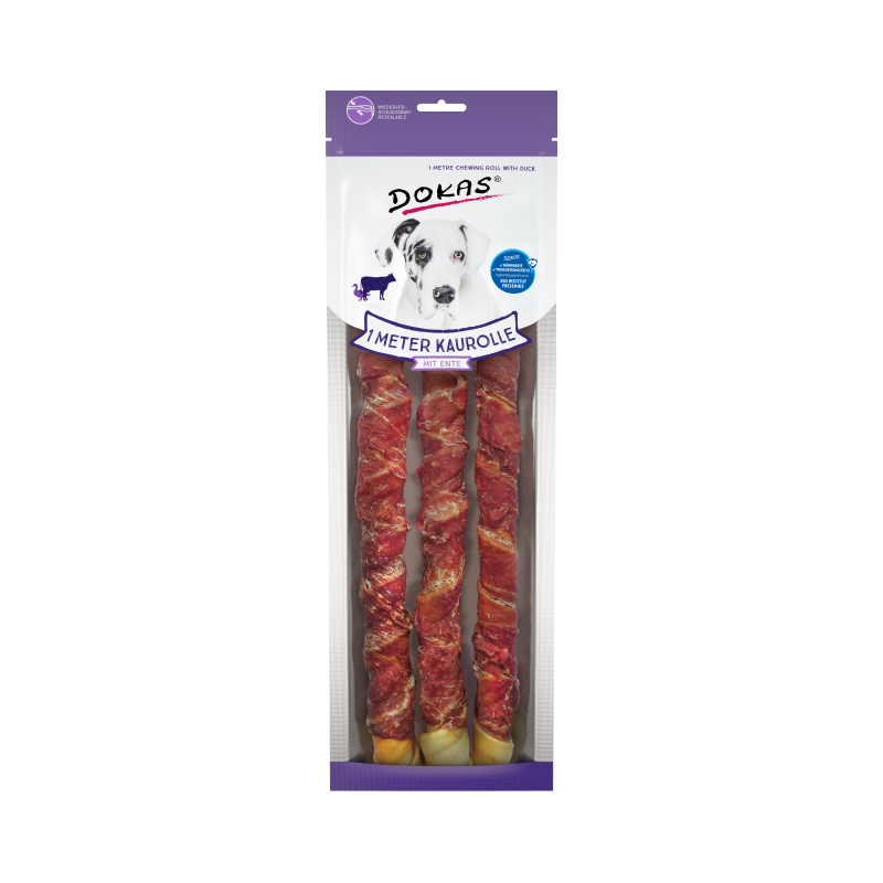 Snack masticable Dokas Stick con pollo 315 g (3 uds = 1 m) · premio para perros