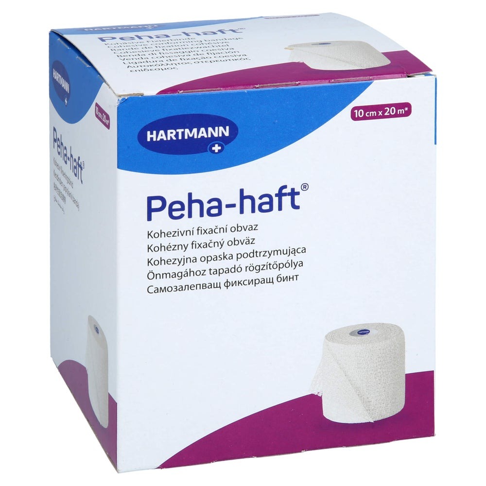Venda cohesiva Peha-Haft blanca de 10 cm x 20 m · sujeción veterinaria