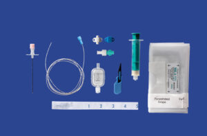 Kit epidural con catéter 20 g y aguja Tuohy 18 g x 7,5 cm para caballos