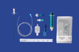 Kit epidural con catéter 20 g y aguja Tuohy 18 g x 15 cm para caballos