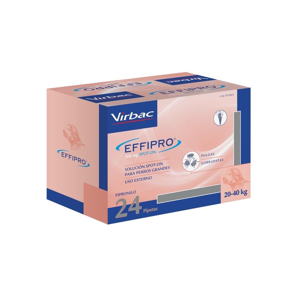 Effipro 268 mg pipetas para perros de 24 a 40 kg · antiparasitario externo con fipronilo