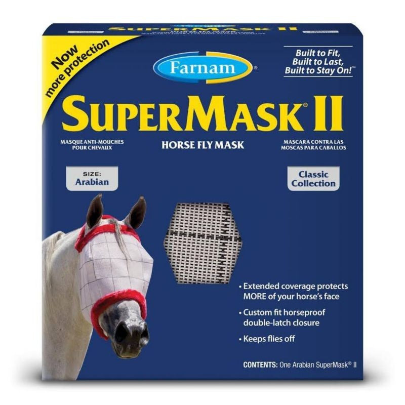 Máscara antimoscas Supermask II Árabe sin orejas · protección facial para caballos