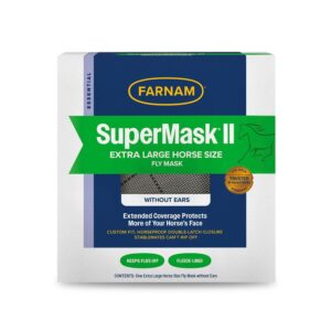 Máscara antimoscas Supermask II T-XL sin orejas · protección facial para caballos