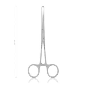 Pinza Allis 4 × 5 dientes 15 cm · para sujetar tejidos en cirugía equina