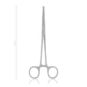 Pinza Kocher recta 18 cm con dientes · hemostasia y sujeción en cirugía equina
