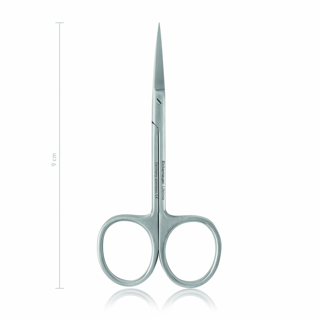Tijera recta AG/AG Iris 9 cm · corte fino en cirugía ocular y de precisión