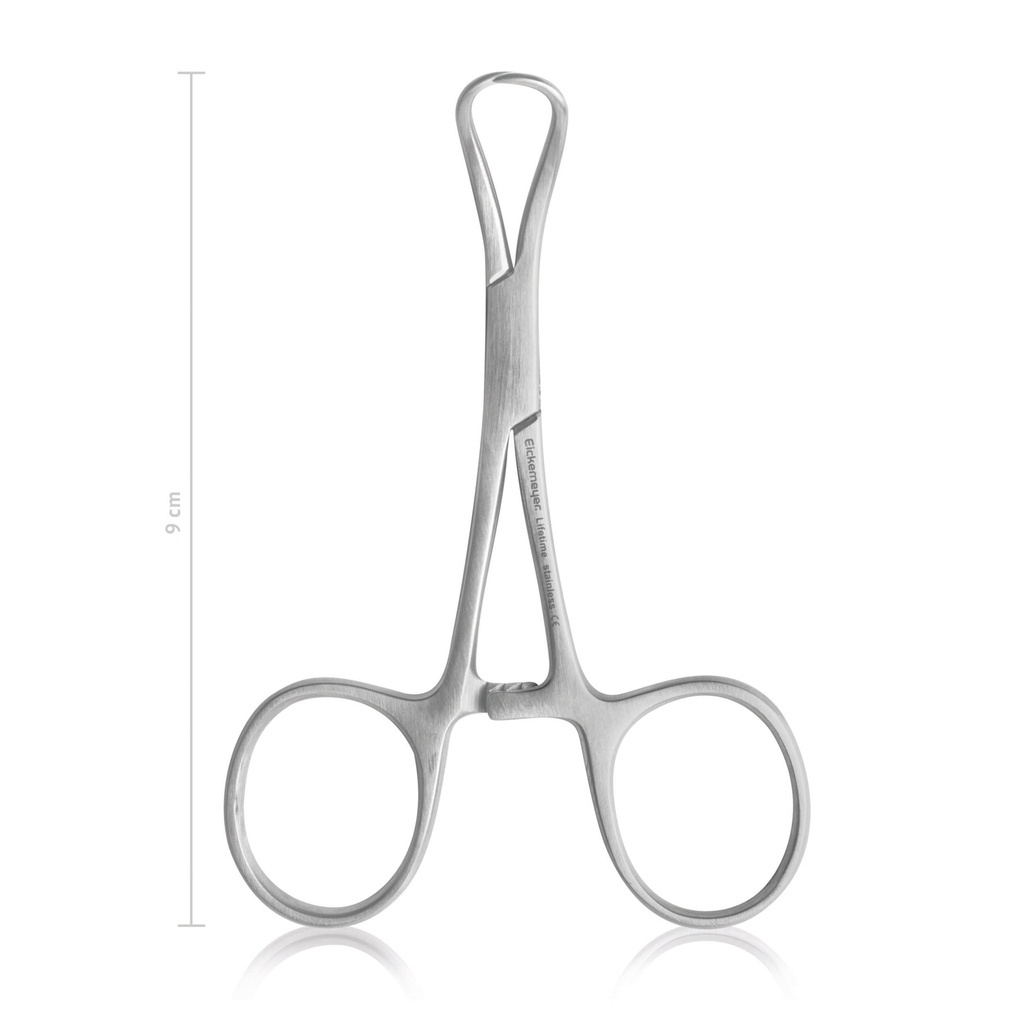 Pinza de campo Backhaus 9 cm · fijación de paños quirúrgicos en zonas reducidas