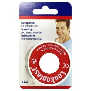 Esparadrapo de tela Leukoplast color carne 2,5 cm x 5 m · fijación de vendajes