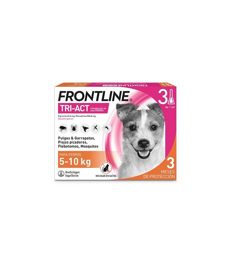 Frontline Triact perros 5-10 kg, 3 pipetas · antiparasitario tópico