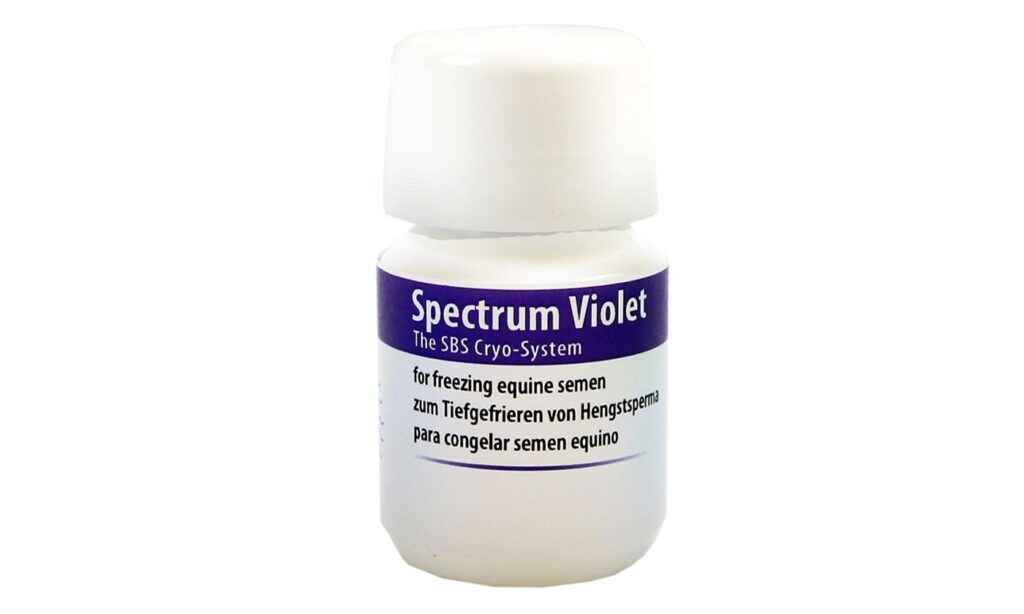 Diluyente Spectrum Violeta para congelación de semen equino 30 ml