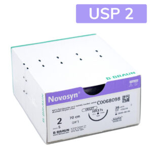 Sutura Novosyn violeta 2 · hilo de 90 cm con aguja para cirugía en caballos