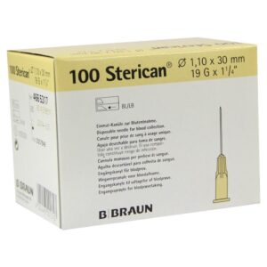 Aguja 1,1 × 30 mm (19 g x 1 1/4 pulgadas), cono marfil, 100 uds · Uso veterinario