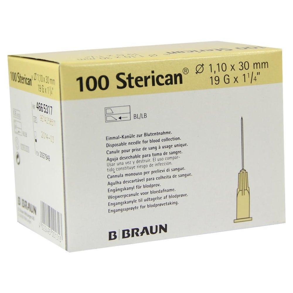 Aguja 1,1 × 30 mm (19 g x 1 1/4 pulgadas), cono marfil, 100 uds · Uso veterinario
