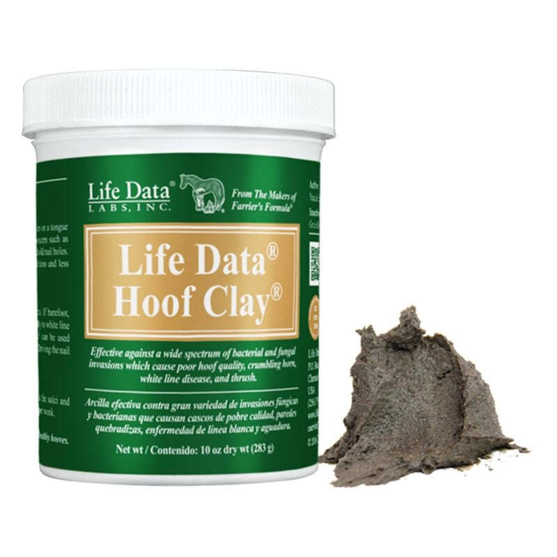 Hoof Clay Life Data 283 g · arcilla de cuidado del casco para caballos