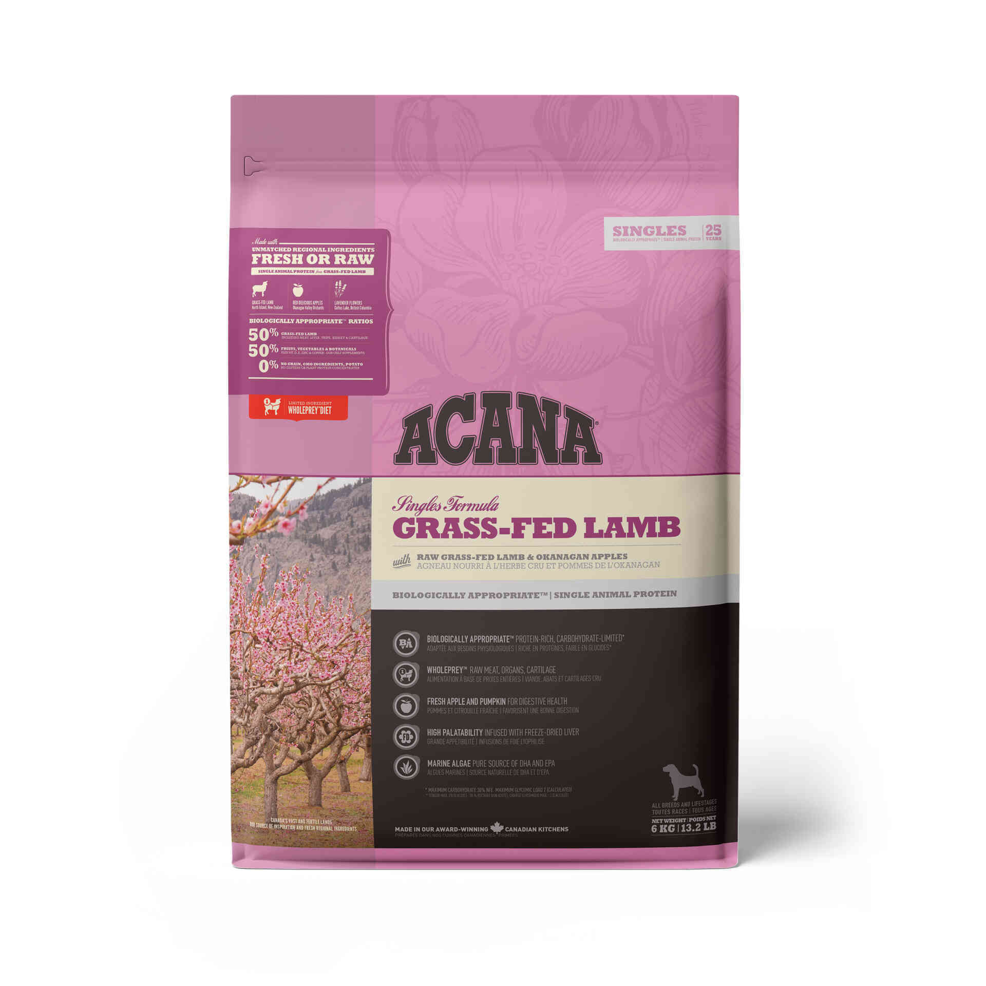 Acana Singles Grass Fed Lamb 6 kg · alimento de cordero para perros