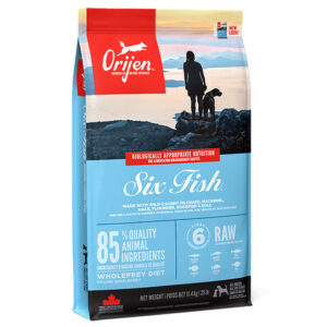 Orijen Six Fish 2 kg · alimento sin cereales con pescado para perros adultos