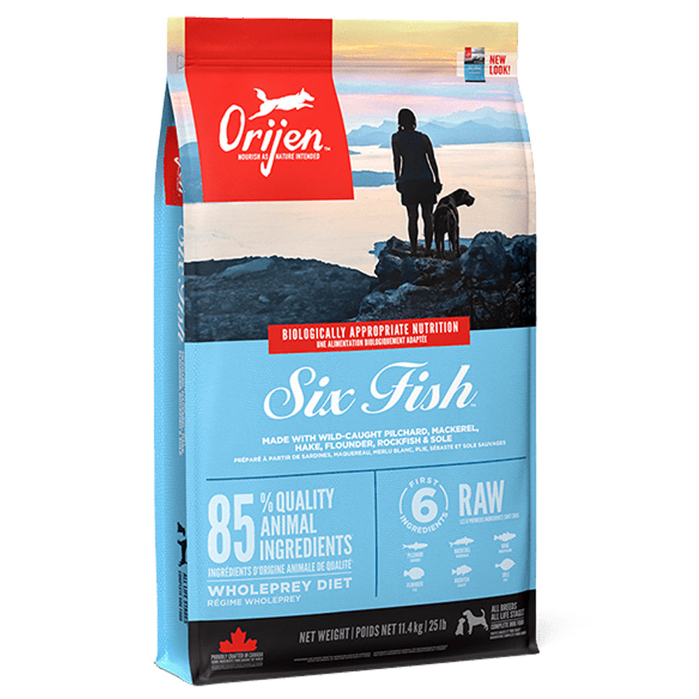 Orijen Six Fish 2 kg · alimento sin cereales con pescado para perros adultos