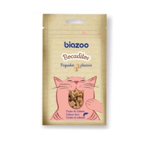 Dados de salmón para gato 50 g Biozoo · snack para gatos