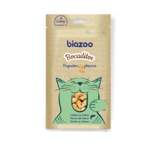 Galletas pescaditos de salmón y catnip 50 g Biozoo · snack para gatos