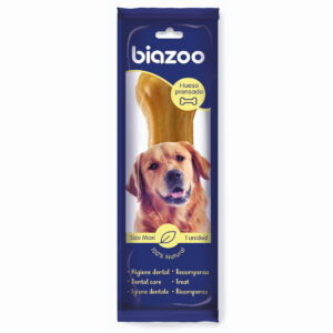 Hueso prensado Biozoo 17 cm · snack masticable de cuero para perros