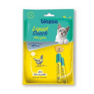 Snack líquido Biozoo para gatos · premio cremoso para la rutina diaria