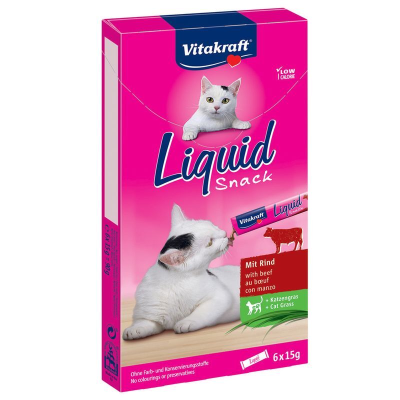 Vitakraft Cat Liquid Snack Ternera 6 uds · snack cremoso para gatos