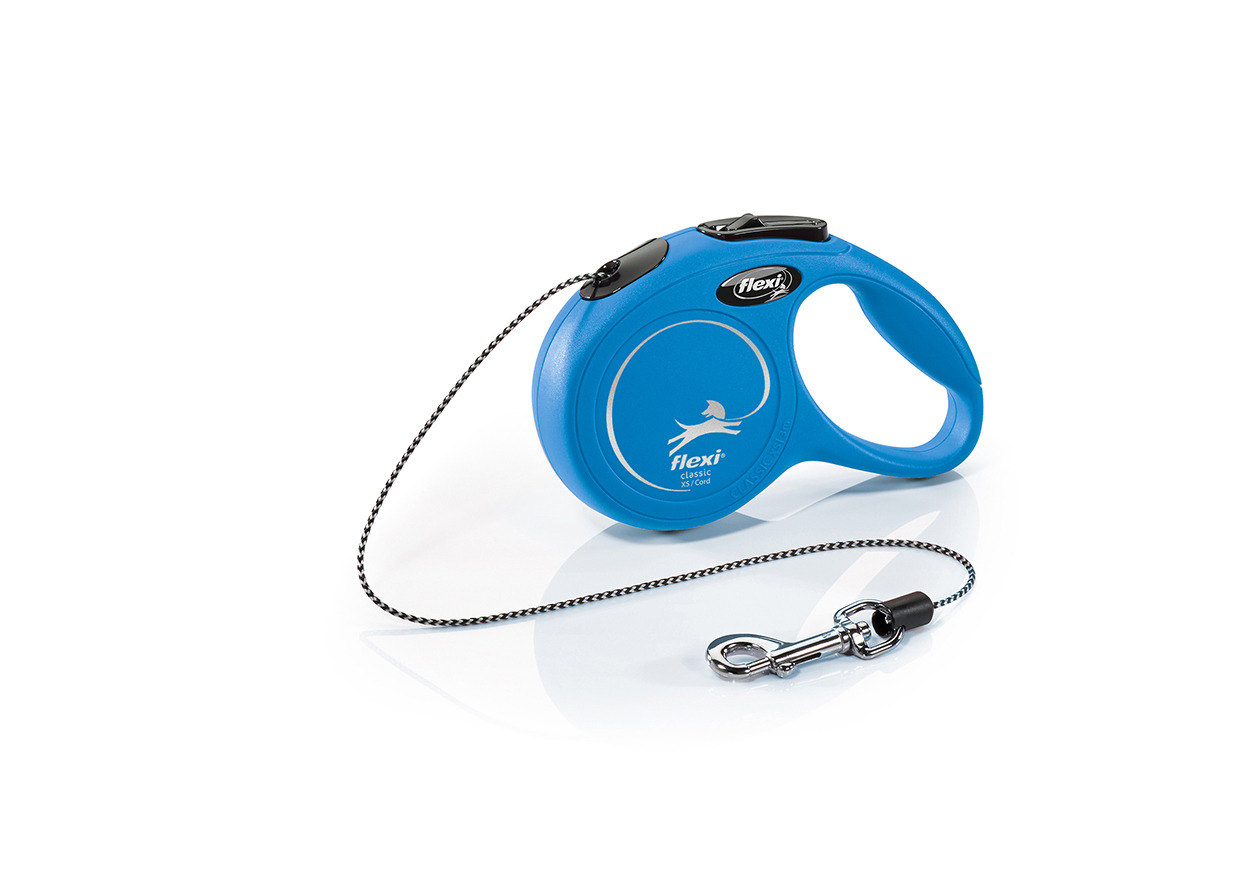 Correa extensible Flexi New Classic cordón azul XS 3 m · perros y gatos de hasta 8 kg