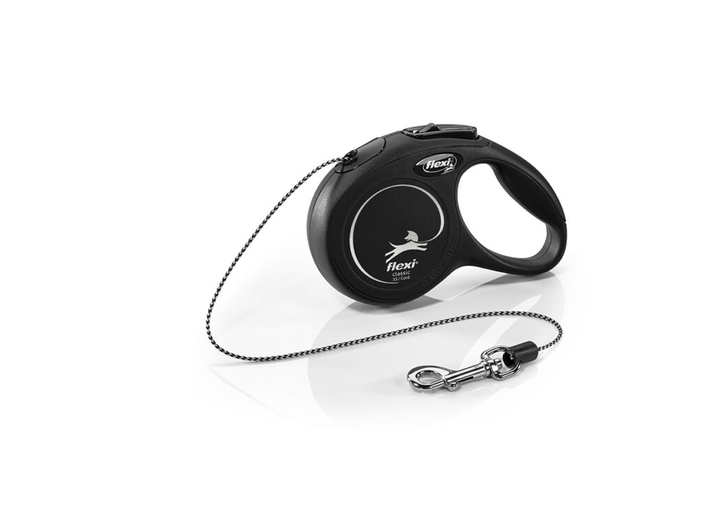 Correa retráctil Flexi New Classic cordón negro XS 3 m · paseo de perros pequeños