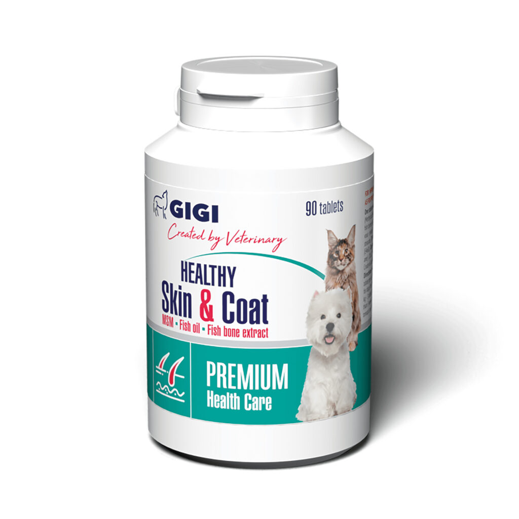 Gigi Suplemento Perfect Skin & Coat 90 tabletas · piel y pelaje con aceite de pescado