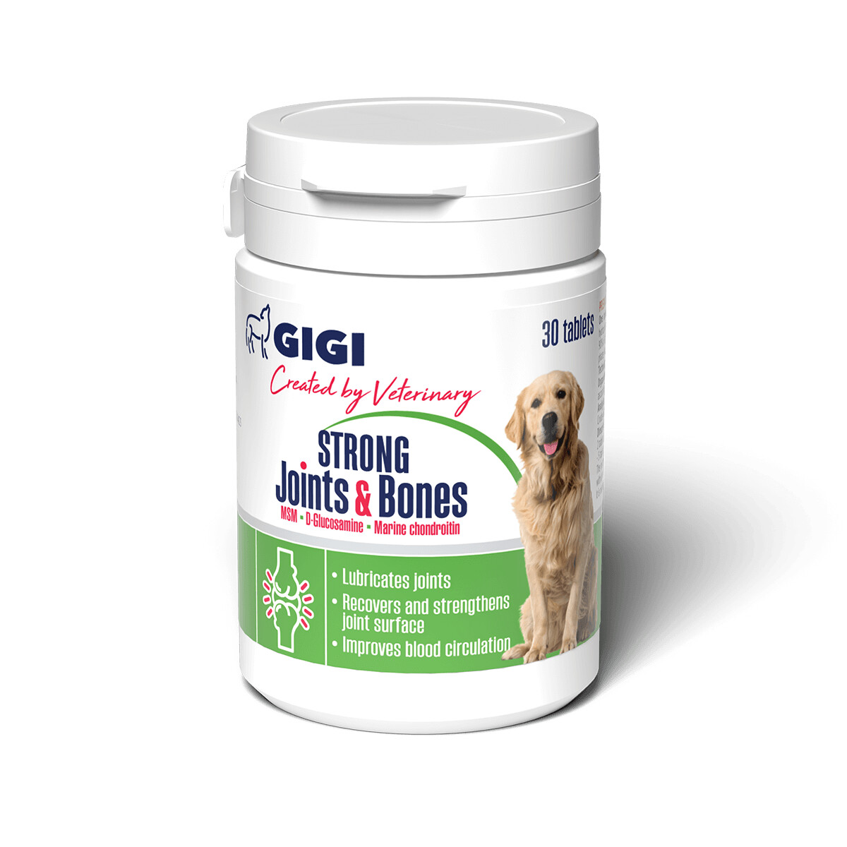 GIGI Strong Joints & Bones 30 comprimidos · suplemento para articulaciones y huesos de perros y gatos