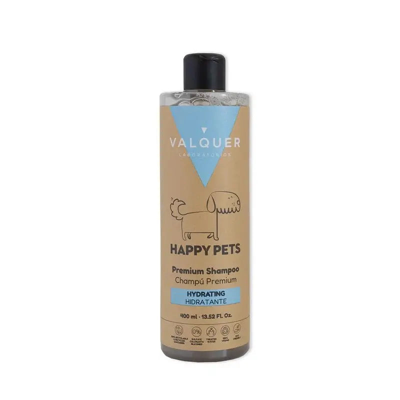 Happy Pets Champú Vegan Hidratante 400 ml · champú vegano hidratante para la piel y pelaje de perros y gatos