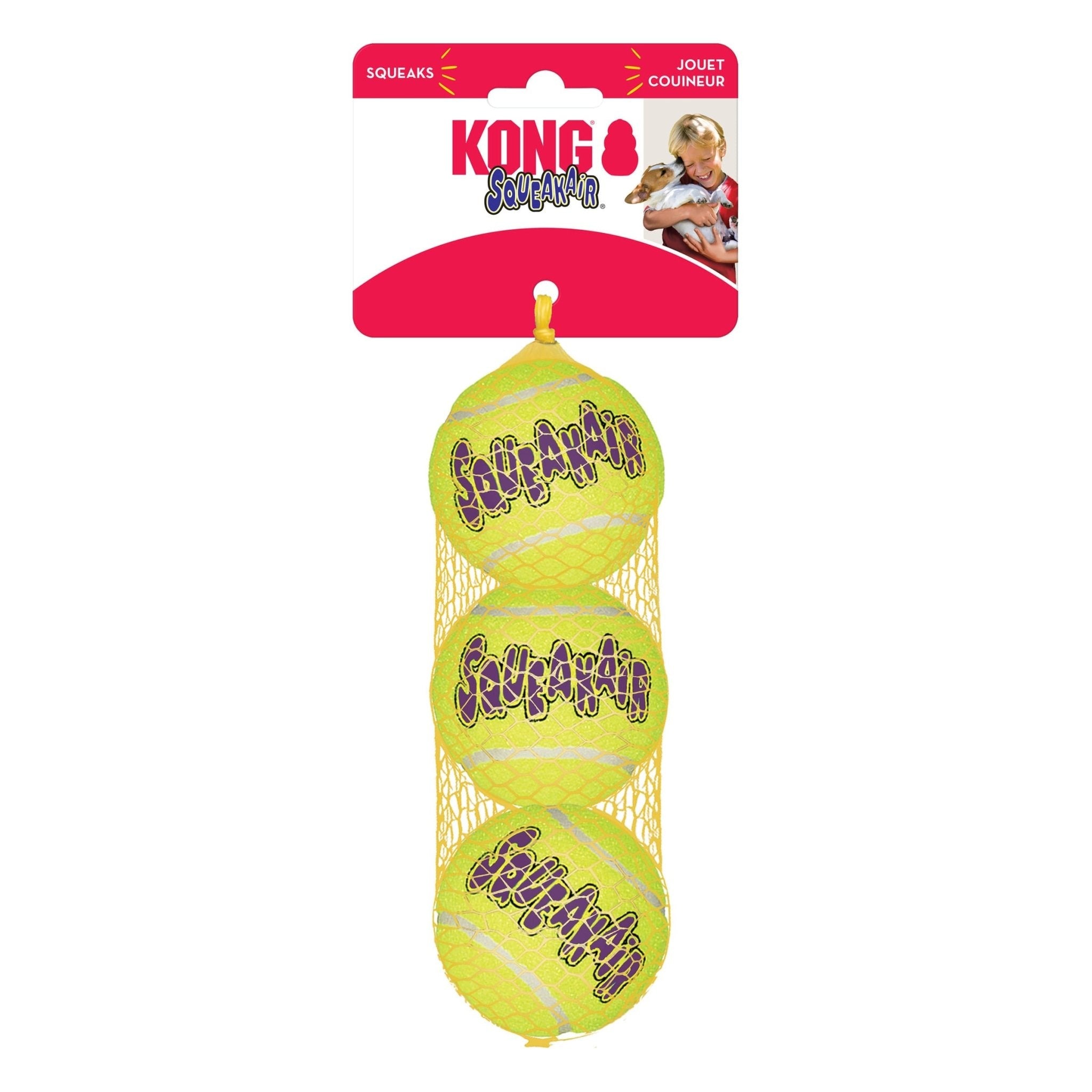 KONG Air Squeaker Ball Bulk Medium · pelota de tenis chirriadora para perros