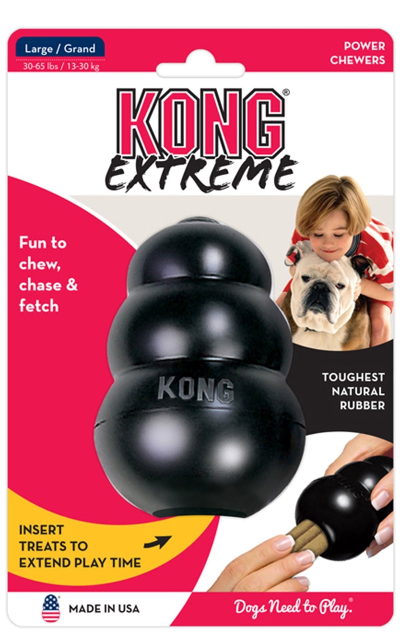 Juguete KONG Extreme Large de caucho para perros adultos enérgicos
