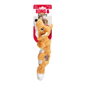 Juguete KONG Scrunch Knots Zorro Pequeño/Mediano de tejido elástico para perros