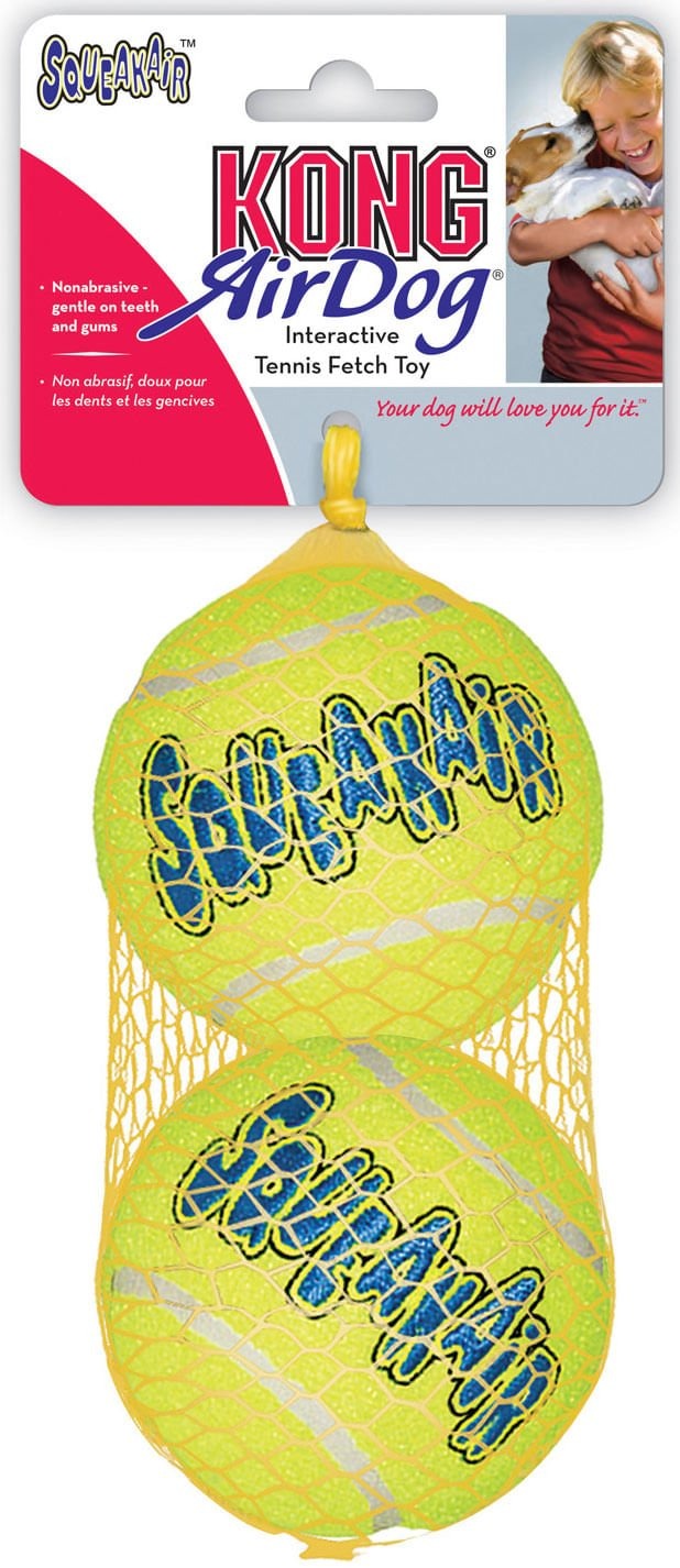 Pelotas KONG Squeaker Tennis Ball Large pack de 2 con sonido para perros grandes