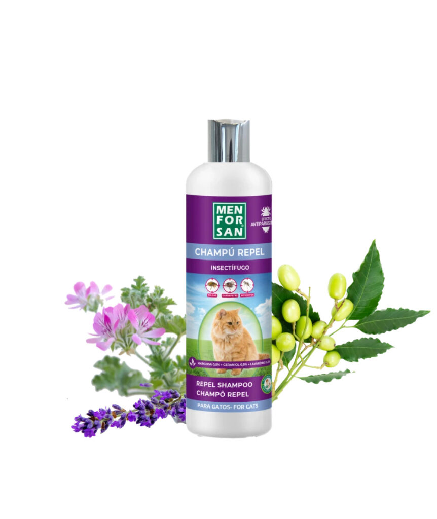 Champú antiinsectos Menforsan con margosa, geraniol y lavandino · 300 ml para perros