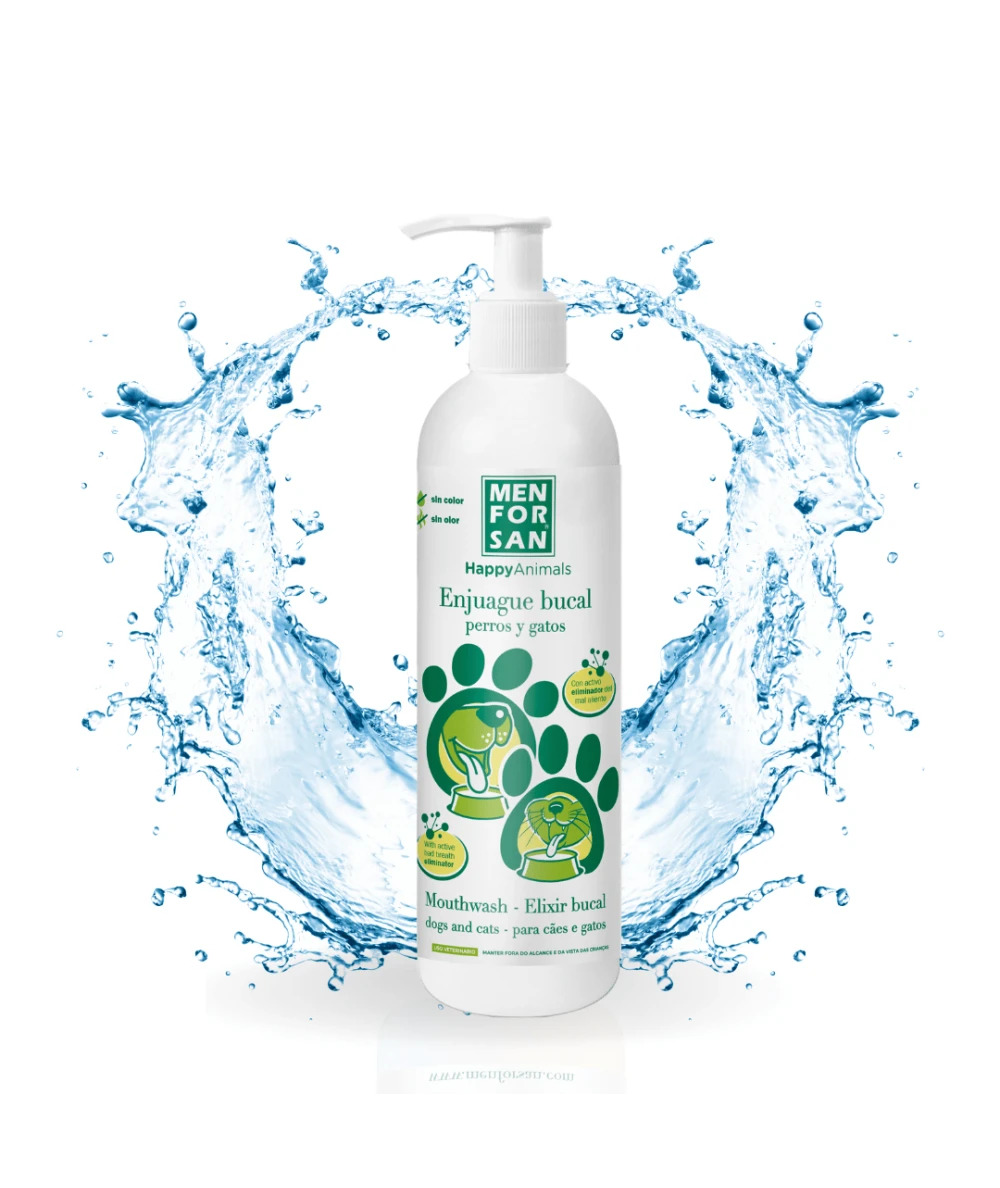 Menforsan Enjuague bucal antisarro 500 ml · higiene dental de perros y gatos