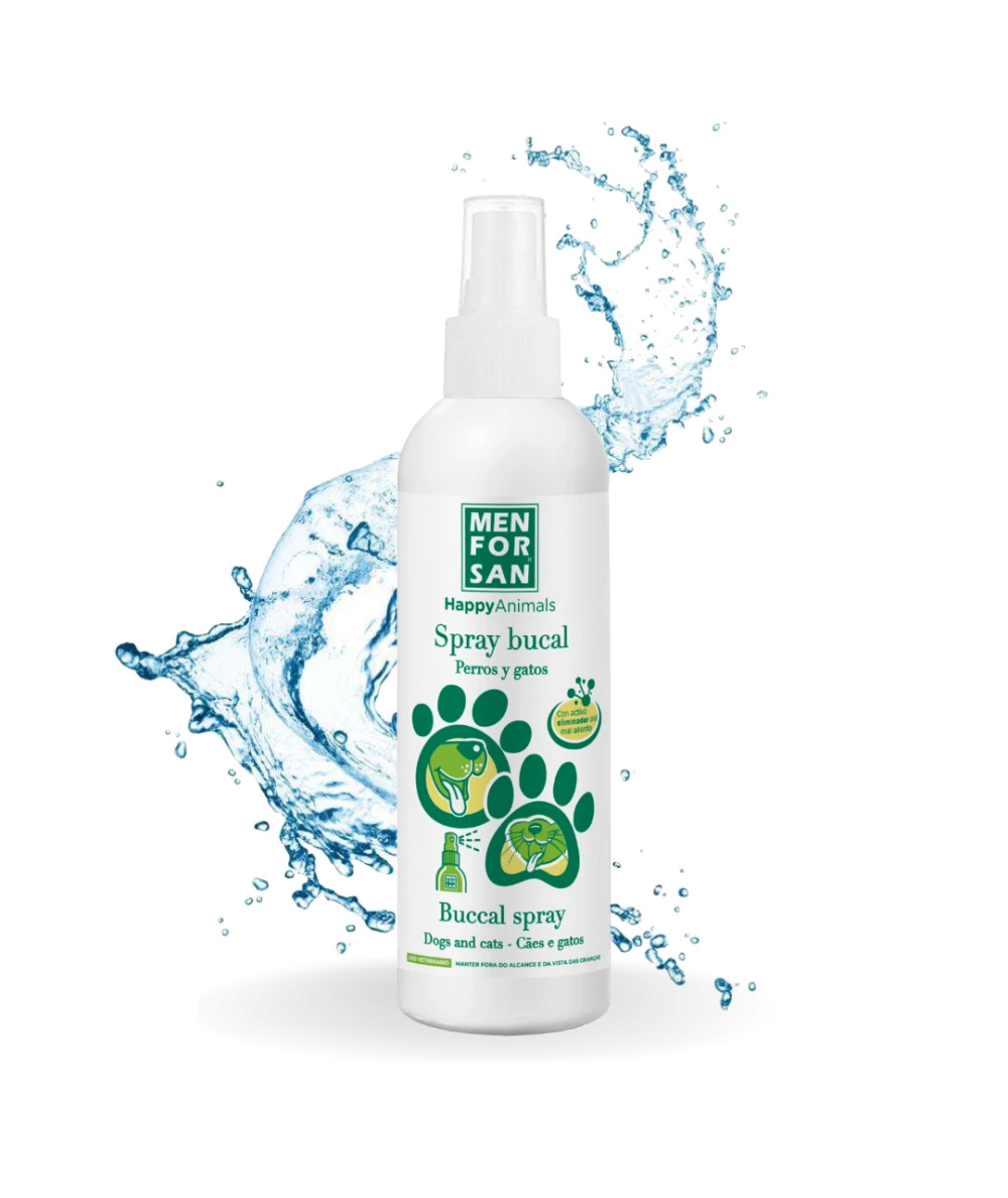 Menforsan Spray bucal perro y gato 125 ml · elimina el mal aliento con extractos naturales de menta