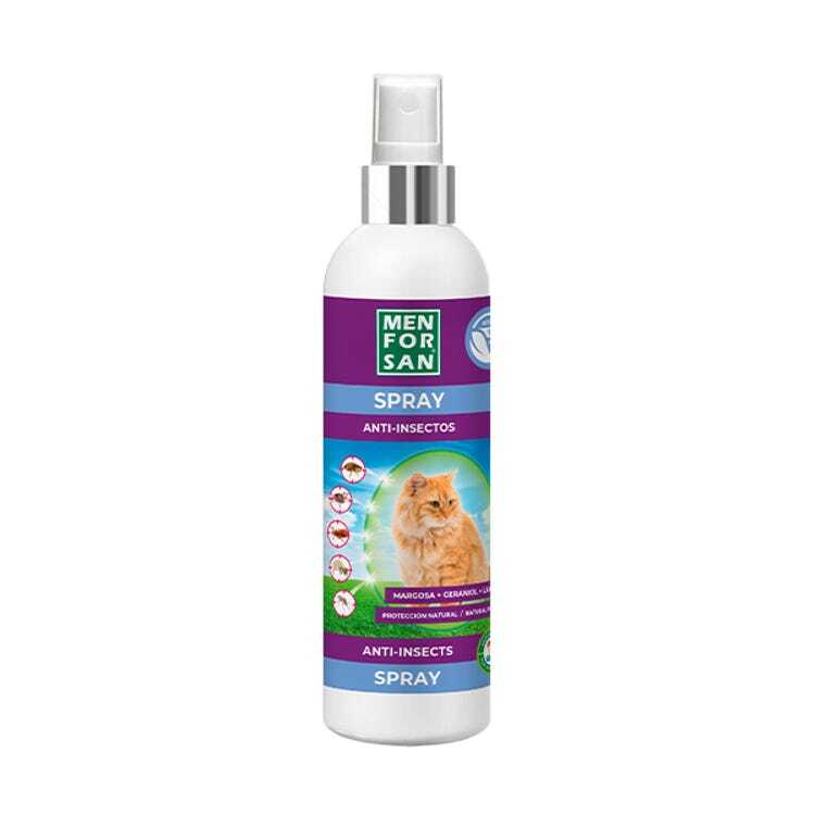 Menforsan Spray anti insectos para gatos 250 ml · repelente natural diario con margosa y geraniol