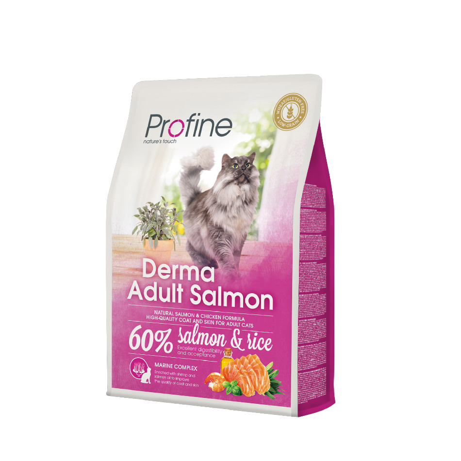 Profine Cat Derma Adult Salmon 2 kg · alimento para gatos adultos con salmón para la piel